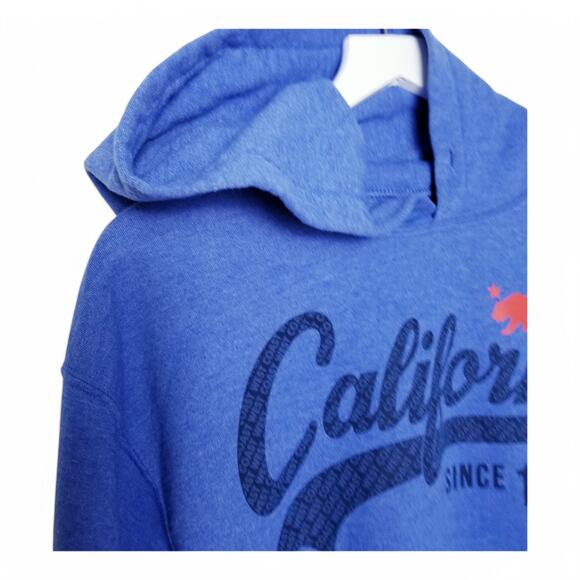 CALIFORNIA Bear Blue Popover Hoodie Kanga Pocket Gildan Heavy Blend - Size M - Picture 3 of 7